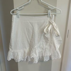 White lace wrap skirt
